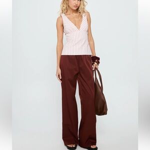 Princess Polly Deep Brown Wide Leg Pants